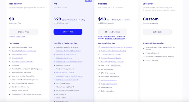 tldv pricing