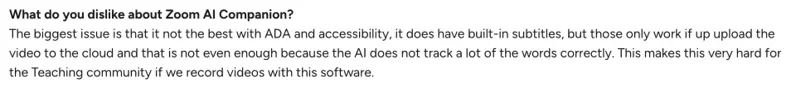 zoom ai companion accuracy