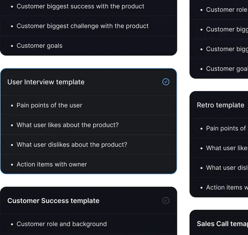 Superpowered meeting-note templates for interviews, customer success, and sales calls