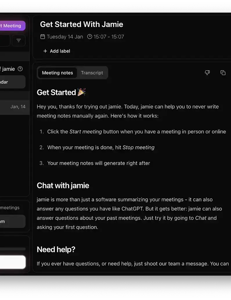 jamie ai for in person meetings