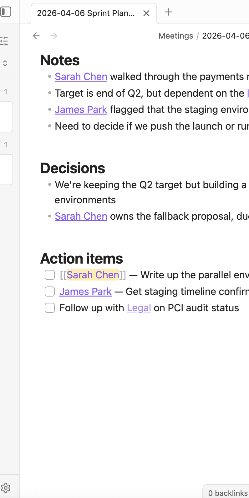 search results for open tasks in obsidian