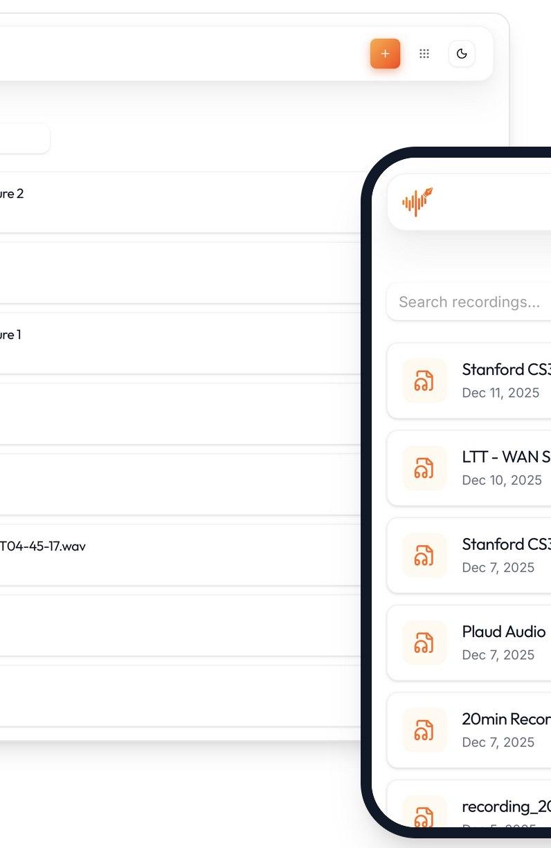 Scriberr desktop and mobile recording libraries