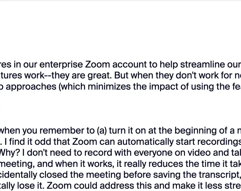 zoom ai companion feedback