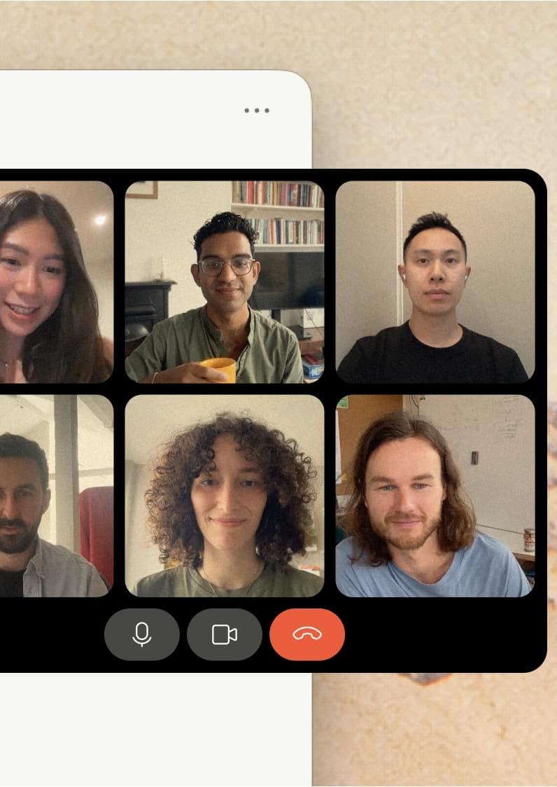 Granola notepad beside a video call with background transcription active