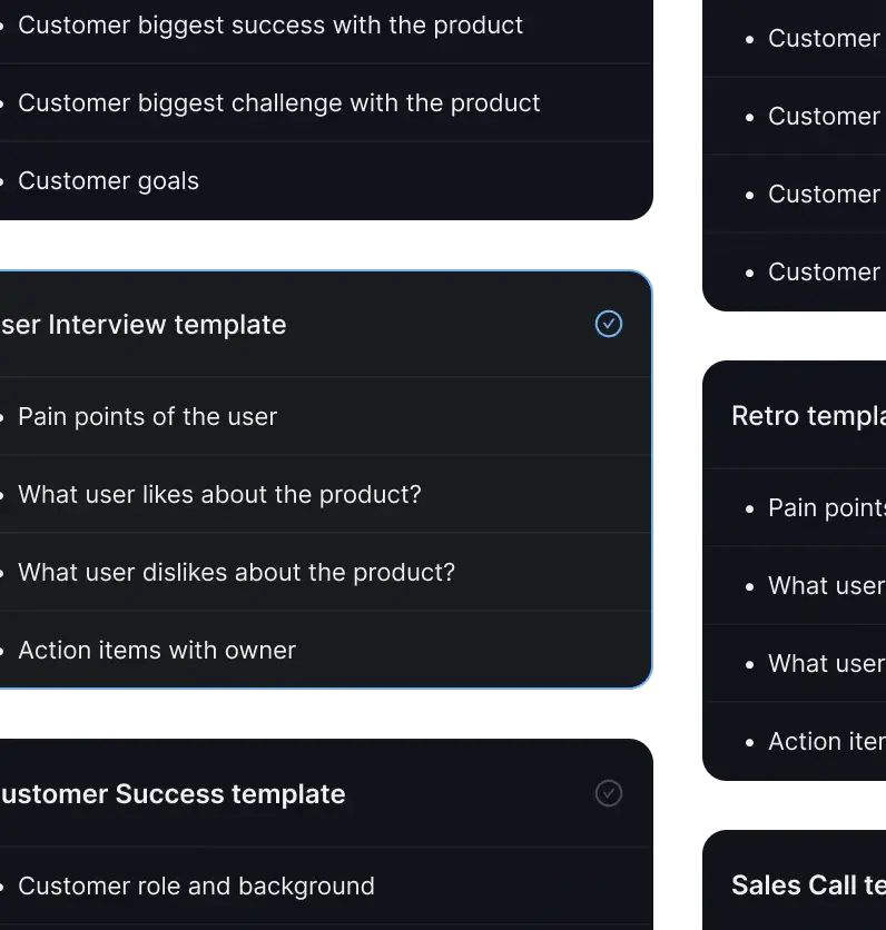 Superpowered meeting-note templates for interviews, customer success, and sales calls
